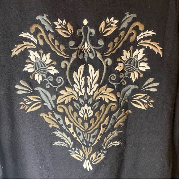 SOFT SURROUNDINGS WOOL EMBROIDERED CARDIGAN SWEATER - Picture 5 of 6